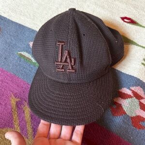 LA Dodgers New Era Brown waffle Fabric 59FIFTY Cap